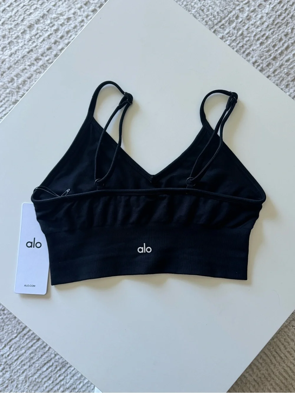 ALO Yoga Black V-Neck Seamless Bralette